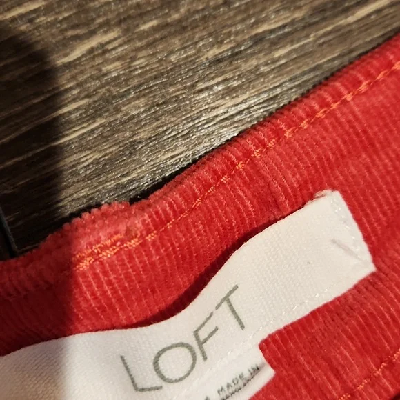 ❤️ LOFT CORDUROY HIGH RISE WIDE LEG PALMER PANTS, PINK, 14 (32) - Picture 7 of 10